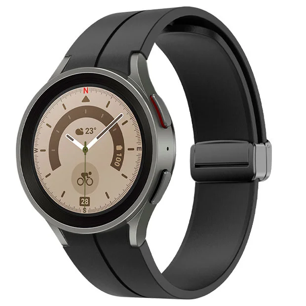 Силиконовый ремешок Cls-black для Samsung Galaxy Watch 4 / 4 Classic / 5 / 5 Pro / 6 / 6 Classic / 7 / FE - черный