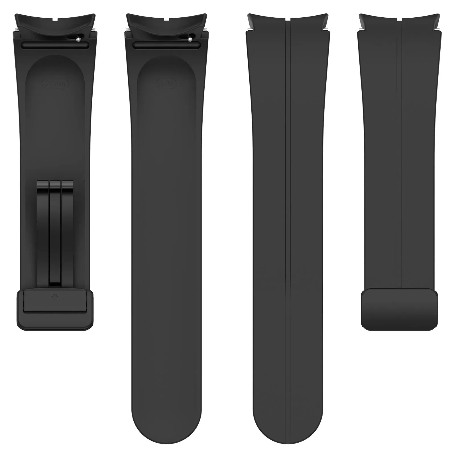 Силиконовый ремешок Cls-black для Samsung Galaxy Watch 4 / 4 Classic / 5 / 5 Pro / 6 / 6 Classic / 7 / FE - черный