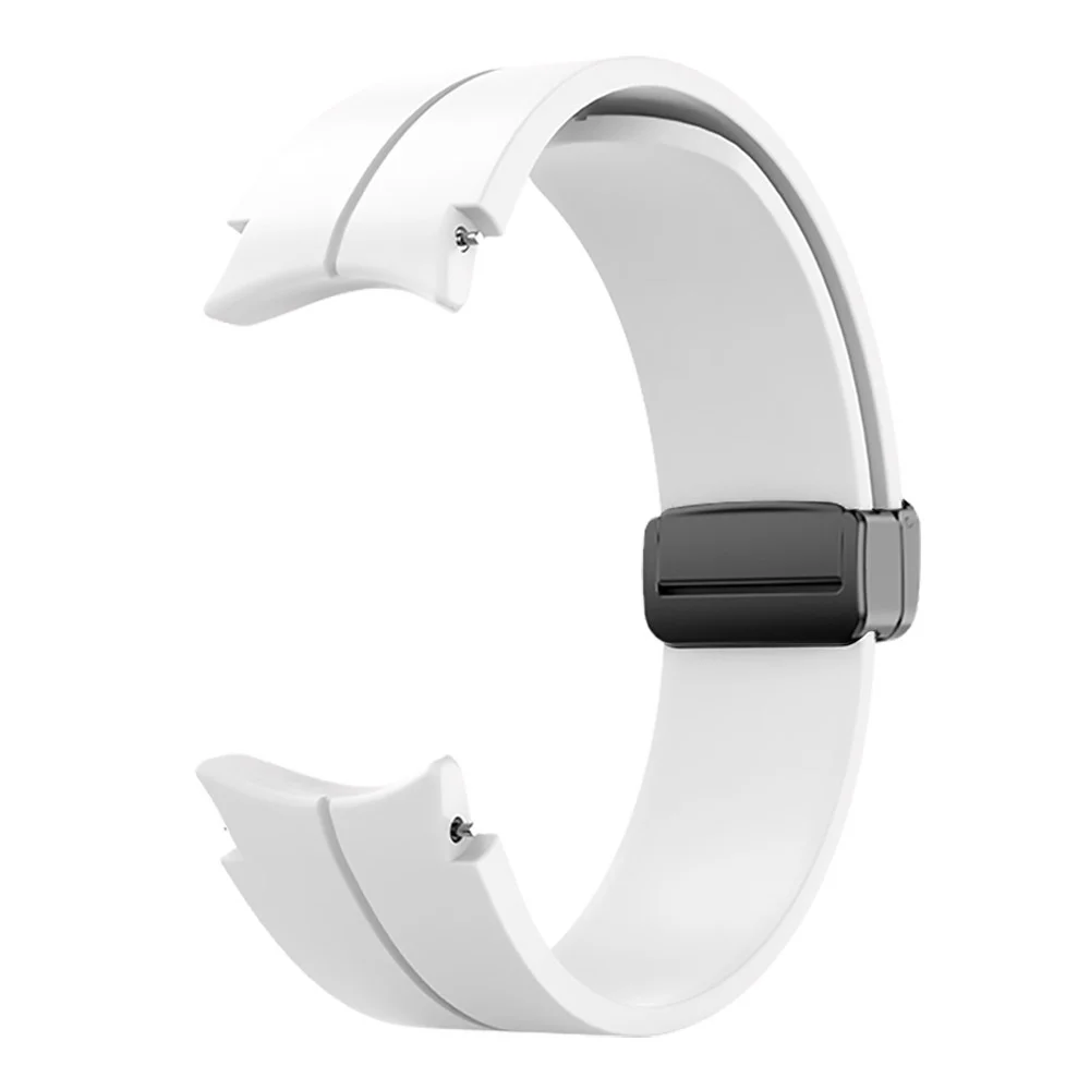 Силиконовый ремешок Cls-black для Samsung Galaxy Watch 4 / 4 Classic / 5 / 5 Pro / 6 / 6 Classic / 7 / FE - белый