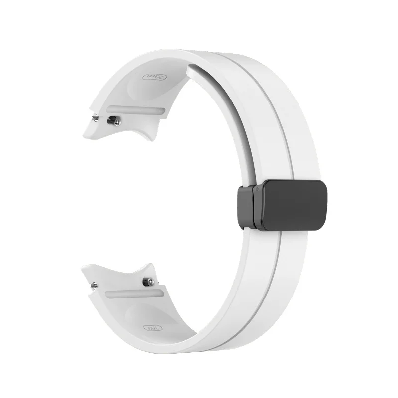 Силиконовый ремешок Cls-black для Samsung Galaxy Watch 4 / 4 Classic / 5 / 5 Pro / 6 / 6 Classic / 7 / FE - белый