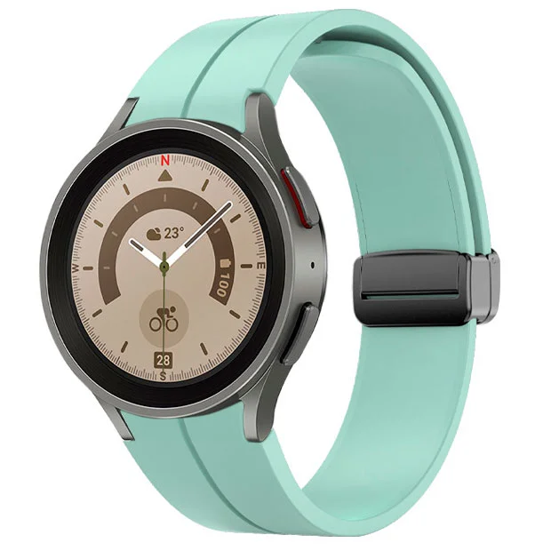 Силиконовый ремешок Cls-black для Samsung Galaxy Watch 4 / 4 Classic / 5 / 5 Pro / 6 / 6 Classic / 7 / FE - бирюзовый