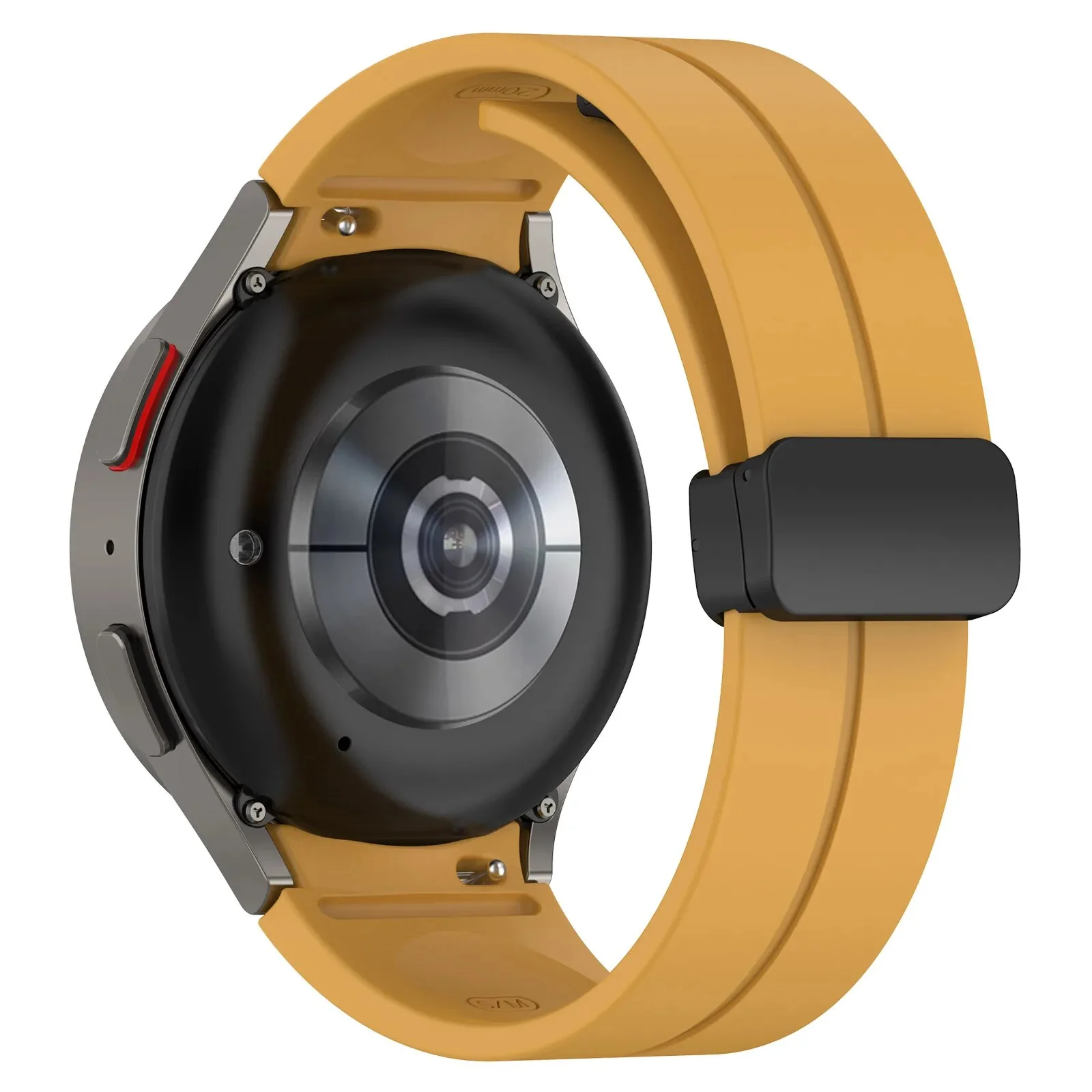 Силиконовый ремешок Cls-black для Samsung Galaxy Watch 4 / 4 Classic / 5 / 5 Pro / 6 / 6 Classic / 7 / FE - желто-горчичный