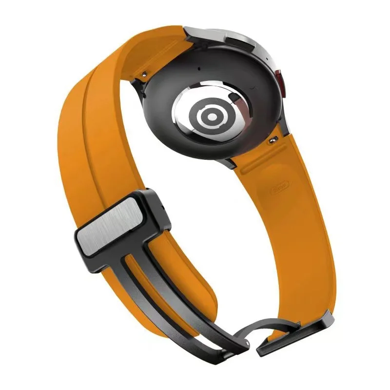 Силиконовый ремешок Cls-black для Samsung Galaxy Watch 4 / 4 Classic / 5 / 5 Pro / 6 / 6 Classic / 7 / FE - желто-горчичный