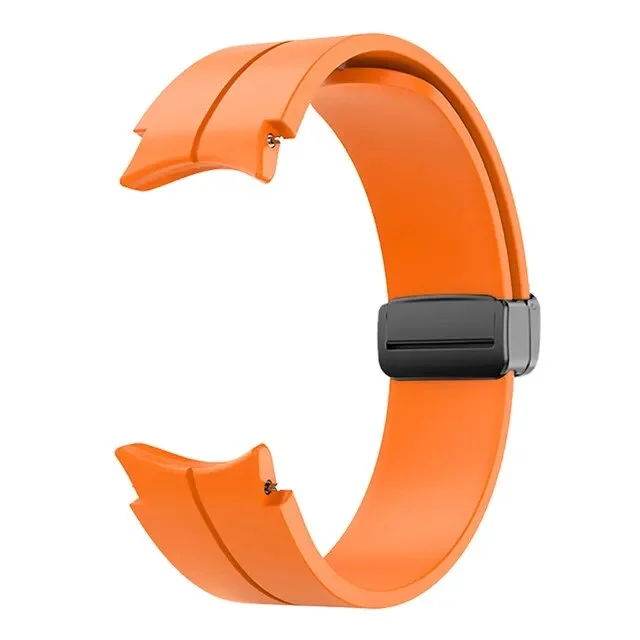 Силиконовый ремешок Cls-black для Samsung Galaxy Watch 4 / 4 Classic / 5 / 5 Pro / 6 / 6 Classic / 7 / FE - оранжевый