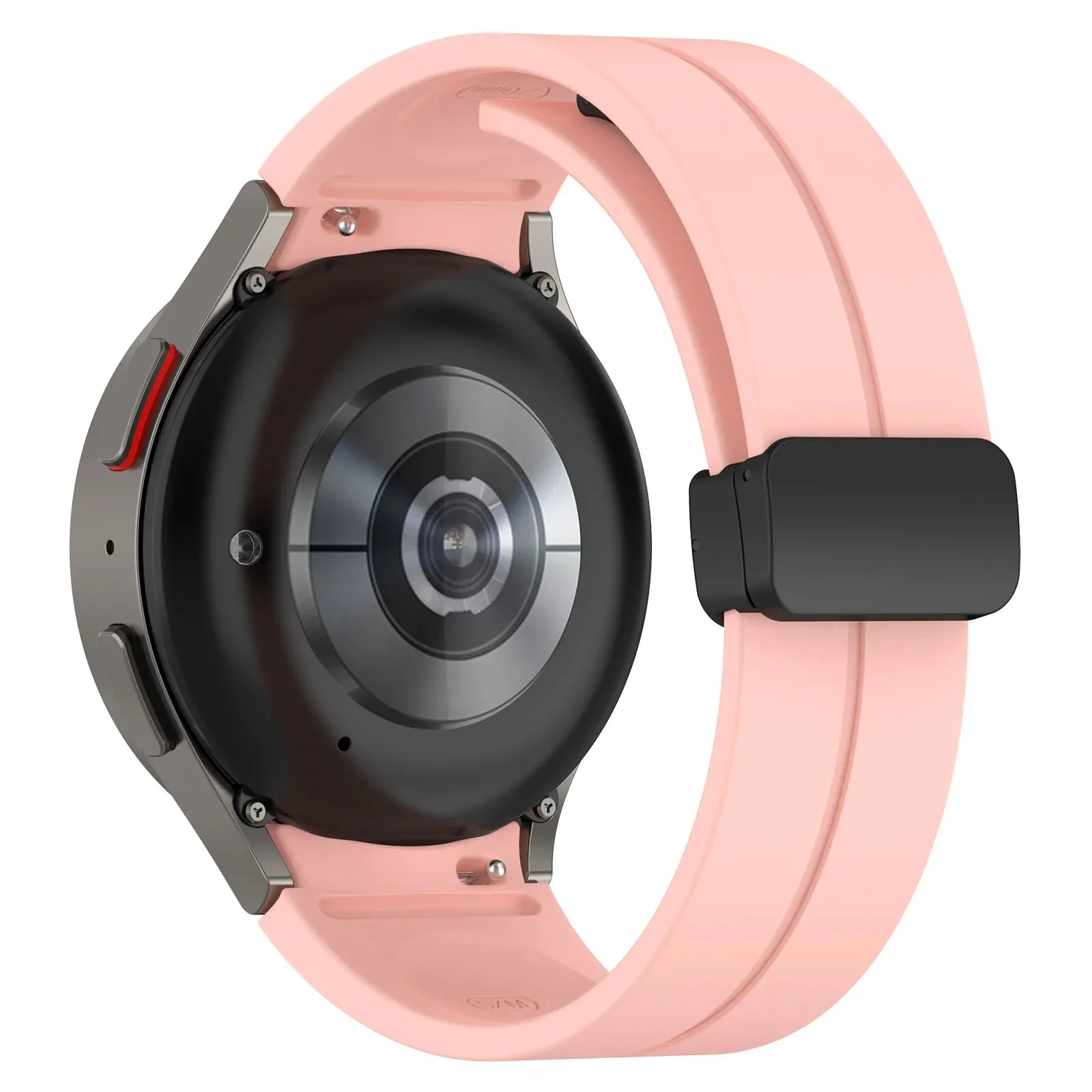 Силиконовый ремешок Cls-black для Samsung Galaxy Watch 4 / 4 Classic / 5 / 5 Pro / 6 / 6 Classic / 7 / FE - розовый