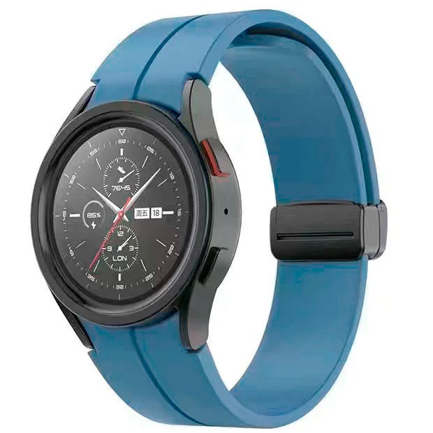 Силиконовый ремешок Cls-black для Samsung Galaxy Watch 4 / 4 Classic / 5 / 5 Pro / 6 / 6 Classic / 7 / FE - светло-синий