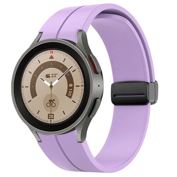 Силиконовый ремешок Cls-black для Samsung Galaxy Watch 4 / 4 Classic / 5 / 5 Pro / 6 / 6 Classic / 7 / FE - фиолетовый