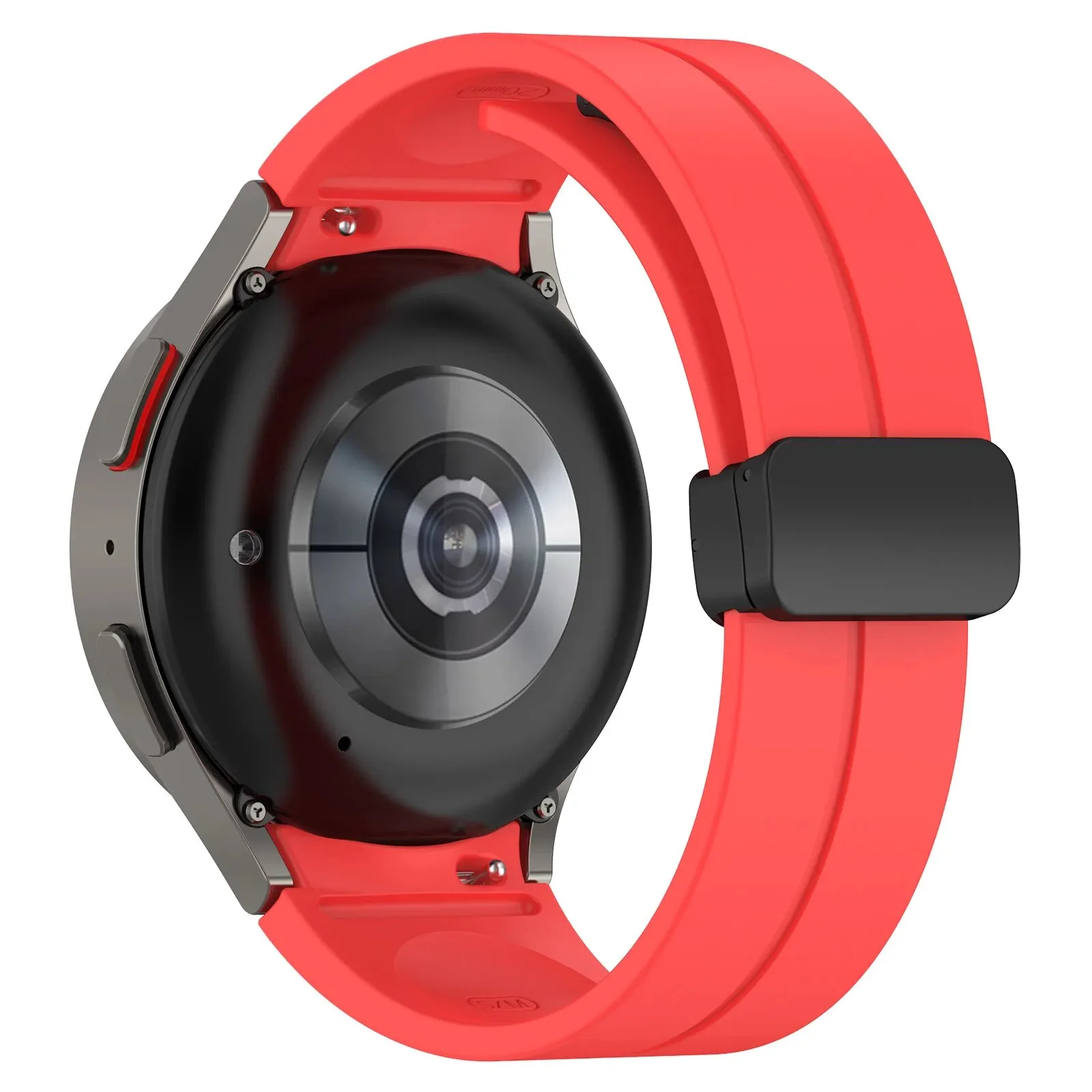 Силиконовый ремешок Cls-black для Samsung Galaxy Watch 4 / 4 Classic / 5 / 5 Pro / 6 / 6 Classic / 7 / FE - красный