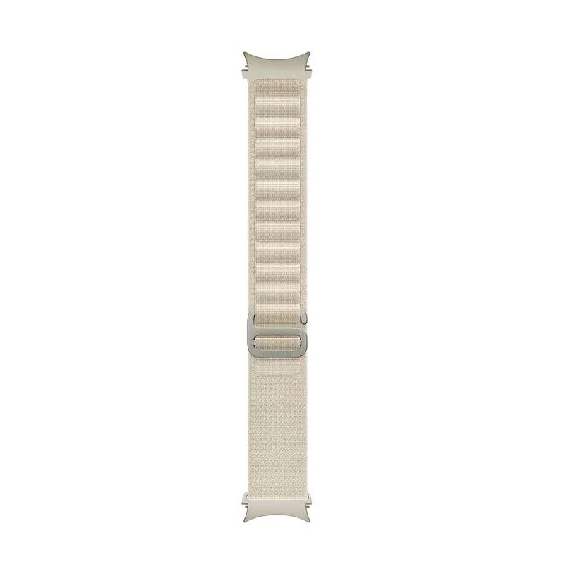 Нейлоновый ремешок Cloth Wave для Samsung Galaxy Watch 4 / 4 Classic / 5 / 5 Pro / 6 / 6 Classic / 7 / FE - белый