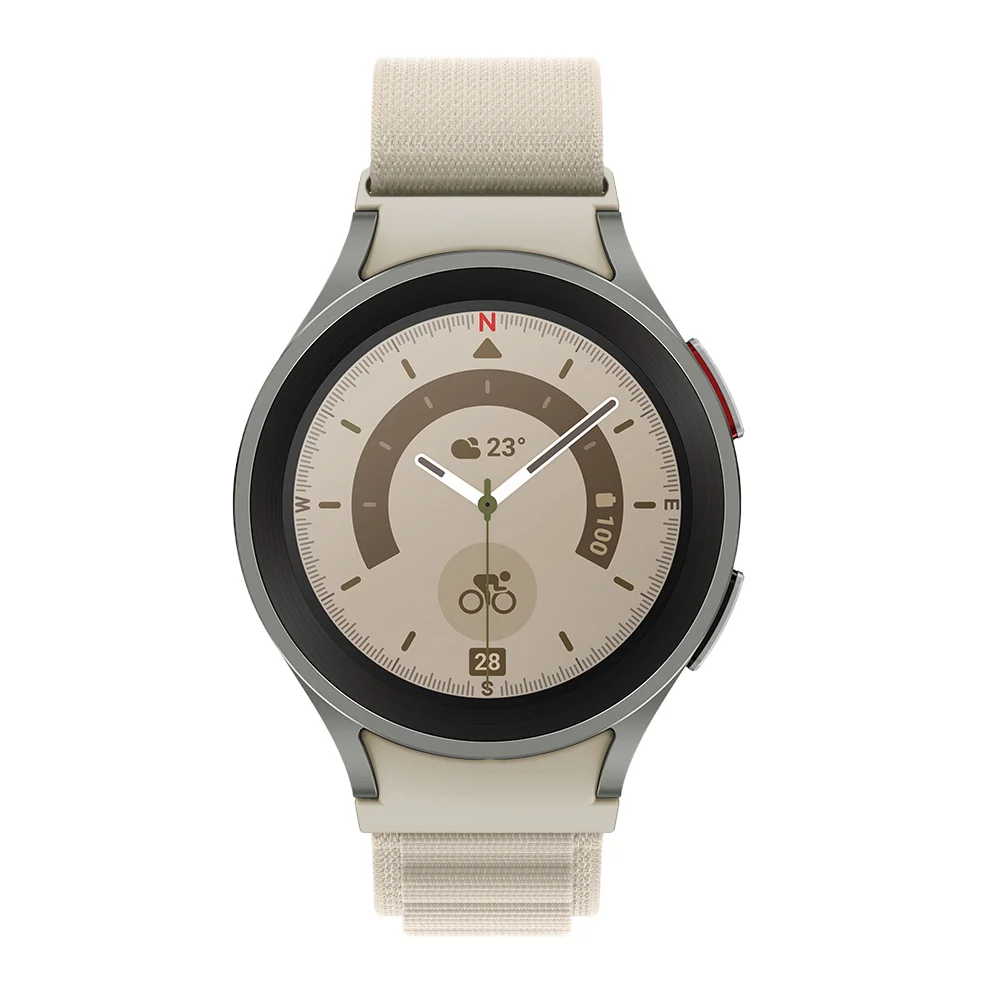 Нейлоновый ремешок Cloth Wave для Samsung Galaxy Watch 4 / 4 Classic / 5 / 5 Pro / 6 / 6 Classic / 7 / FE - белый