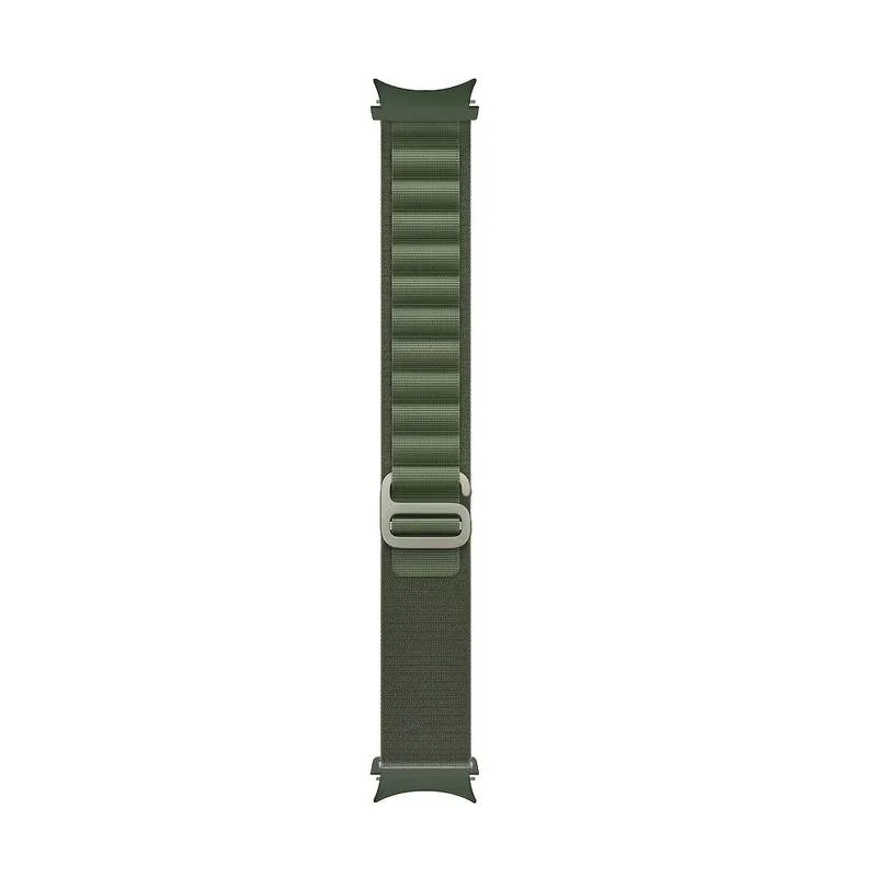 Нейлоновый ремешок Cloth Wave для Samsung Galaxy Watch 4 / 4 Classic / 5 / 5 Pro / 6 / 6 Classic / 7 / FE - зеленый
