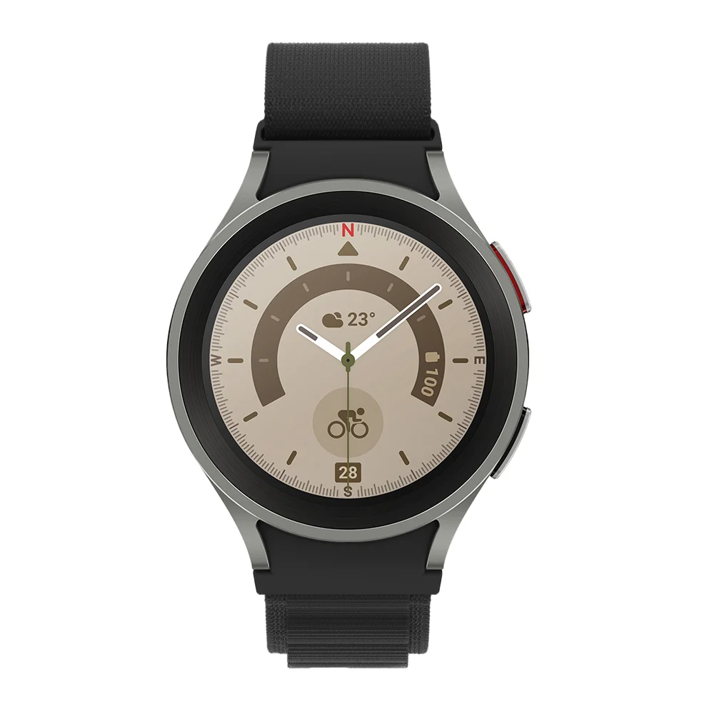 Нейлоновый ремешок Cloth Wave для Samsung Galaxy Watch 4 / 4 Classic / 5 / 5 Pro / 6 / 6 Classic / 7 / FE - черный