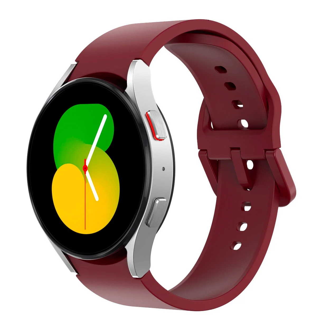 Силіконовий ремінець Color Angle для Samsung Galaxy Watch 4 / 4 Classic / 5 / 5 Pro / 6 / 6 Classic / 7 / FE - темно-червоний