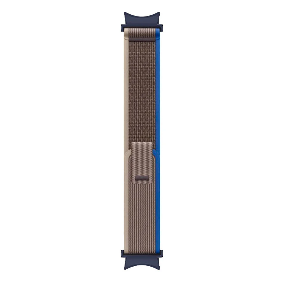 Нейлоновый ремешок Cloth для Samsung Galaxy Watch 4 / 4 Classic / 5 / 5 Pro / 6 / 6 Classic / 7 / FE - серо-синий