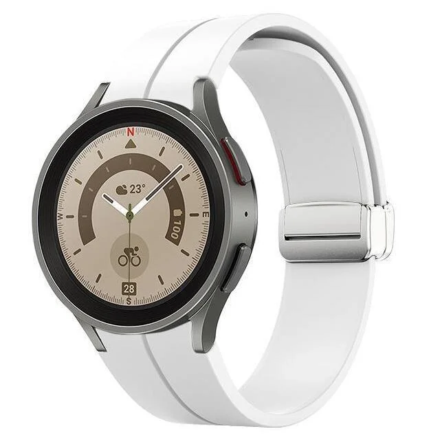 Силиконовый ремешок Cls для Samsung Galaxy Watch 4 / 4 Classic / 5 / 5 Pro / 6 / 6 Classic / 7 / FE - белый