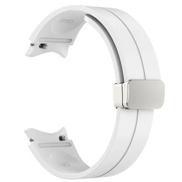 Силиконовый ремешок Cls для Samsung Galaxy Watch 4 / 4 Classic / 5 / 5 Pro / 6 / 6 Classic / 7 / FE - белый