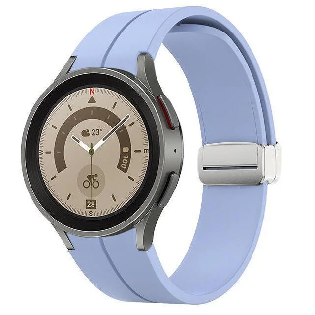Силиконовый ремешок Cls для Samsung Galaxy Watch 4 / 4 Classic / 5 / 5 Pro / 6 / 6 Classic / 7 / FE - голубой
