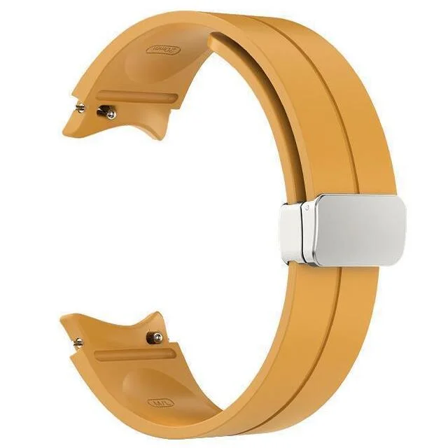Силиконовый ремешок Cls Samsung Galaxy Watch 4 / 4 Classic / 5 / 5 Pro / 6 / 6 Classic / 7 / FE - желто-горчичный