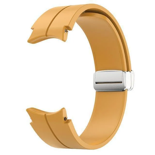 Силиконовый ремешок Cls Samsung Galaxy Watch 4 / 4 Classic / 5 / 5 Pro / 6 / 6 Classic / 7 / FE - желто-горчичный