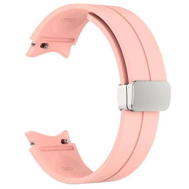Силиконовый ремешок Cls для Samsung Galaxy Watch 4 / 4 Classic / 5 / 5 Pro / 6 / 6 Classic / 7 / FE - розовый