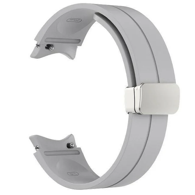 Силиконовый ремешок Cls для Samsung Galaxy Watch 4 / 4 Classic / 5 / 5 Pro / 6 / 6 Classic / 7 / FE - серый