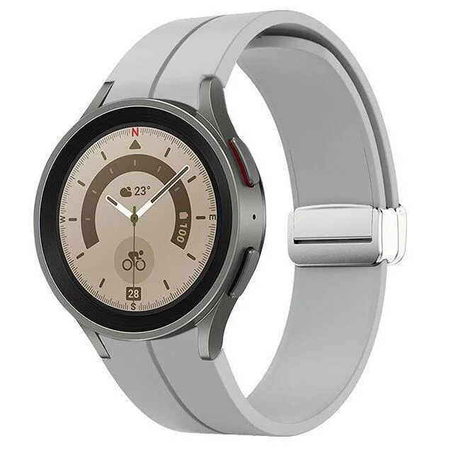 Силиконовый ремешок Cls для Samsung Galaxy Watch 4 / 4 Classic / 5 / 5 Pro / 6 / 6 Classic / 7 / FE - серый