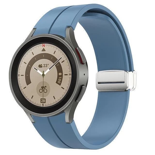 Силиконовый ремешок Cls для Samsung Galaxy Watch 4 / 4 Classic / 5 / 5 Pro / 6 / 6 Classic / 7 / FE - светло-синий
