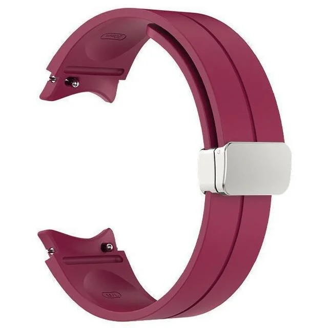 Силиконовый ремешок Cls для Samsung Galaxy Watch 4 / 4 Classic / 5 / 5 Pro / 6 / 6 Classic / 7 / FE - темно-красный