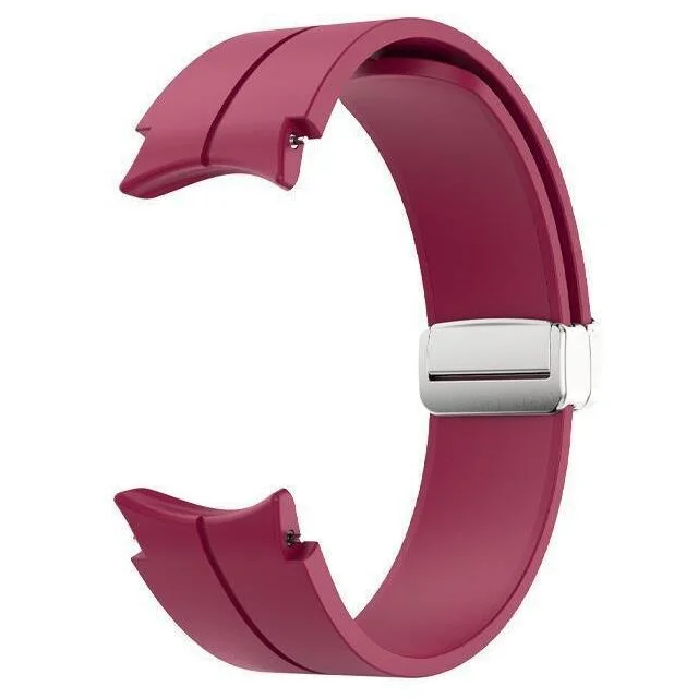 Силиконовый ремешок Cls для Samsung Galaxy Watch 4 / 4 Classic / 5 / 5 Pro / 6 / 6 Classic / 7 / FE - темно-красный