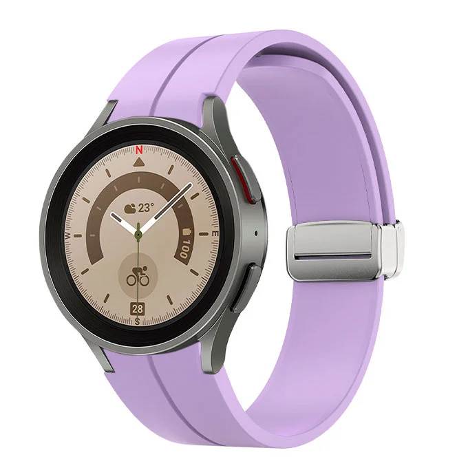 Силиконовый ремешок Cls для Samsung Galaxy Watch 4 / 4 Classic / 5 / 5 Pro / 6 / 6 Classic / 7 / FE - фиолетовый