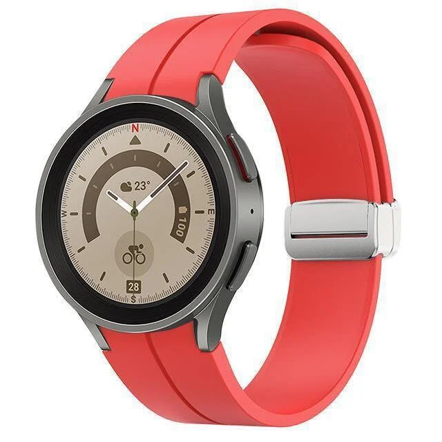 Силиконовый ремешок Cls для Samsung Galaxy Watch 4 / 4 Classic / 5 / 5 Pro / 6 / 6 Classic / 7 / FE - красный