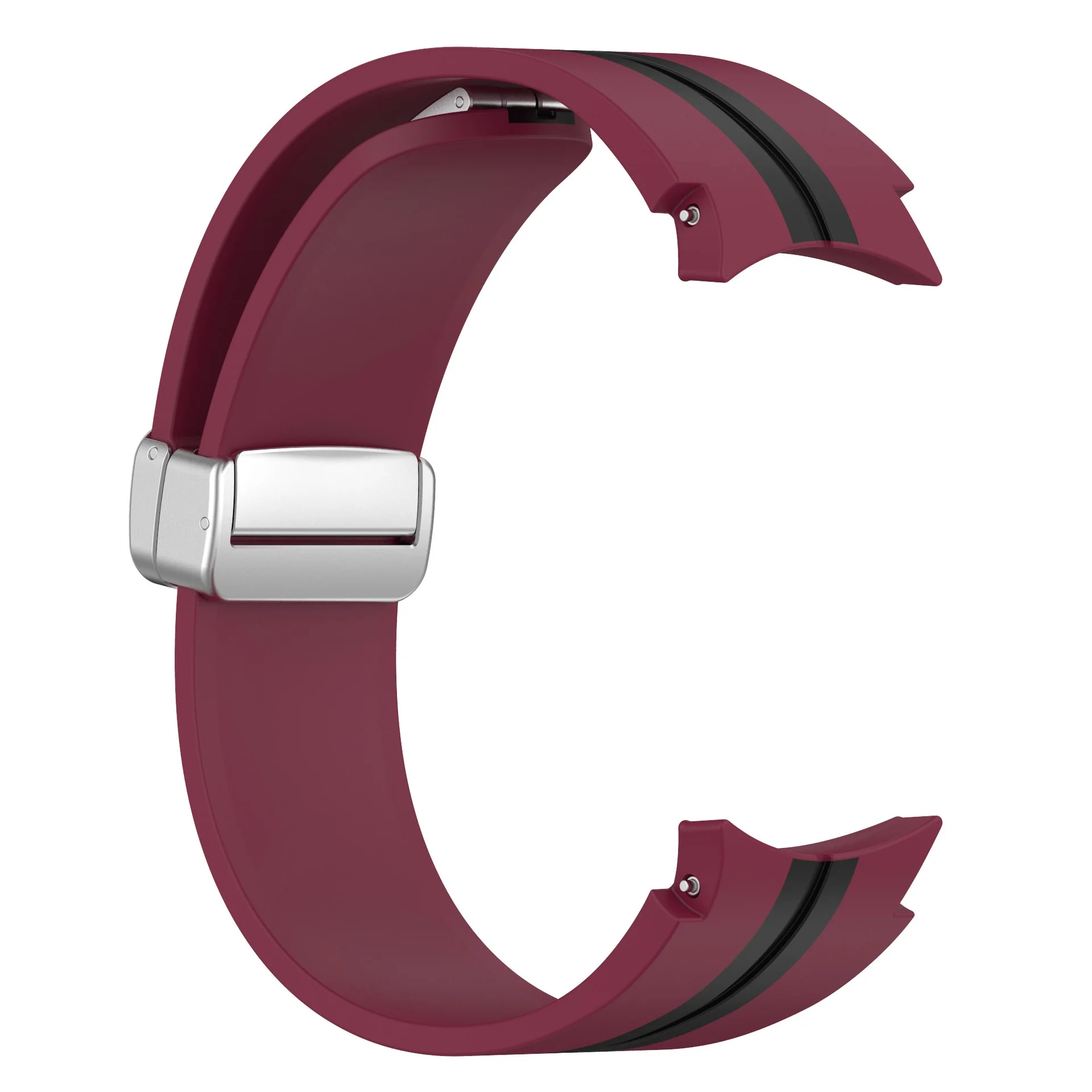 Силиконовый ремешок Cls-line для Samsung Galaxy Watch 4 / 4 Classic / 5 / 5 Pro / 6 / 6 Classic / 7 / FE - темно-красно-черный
