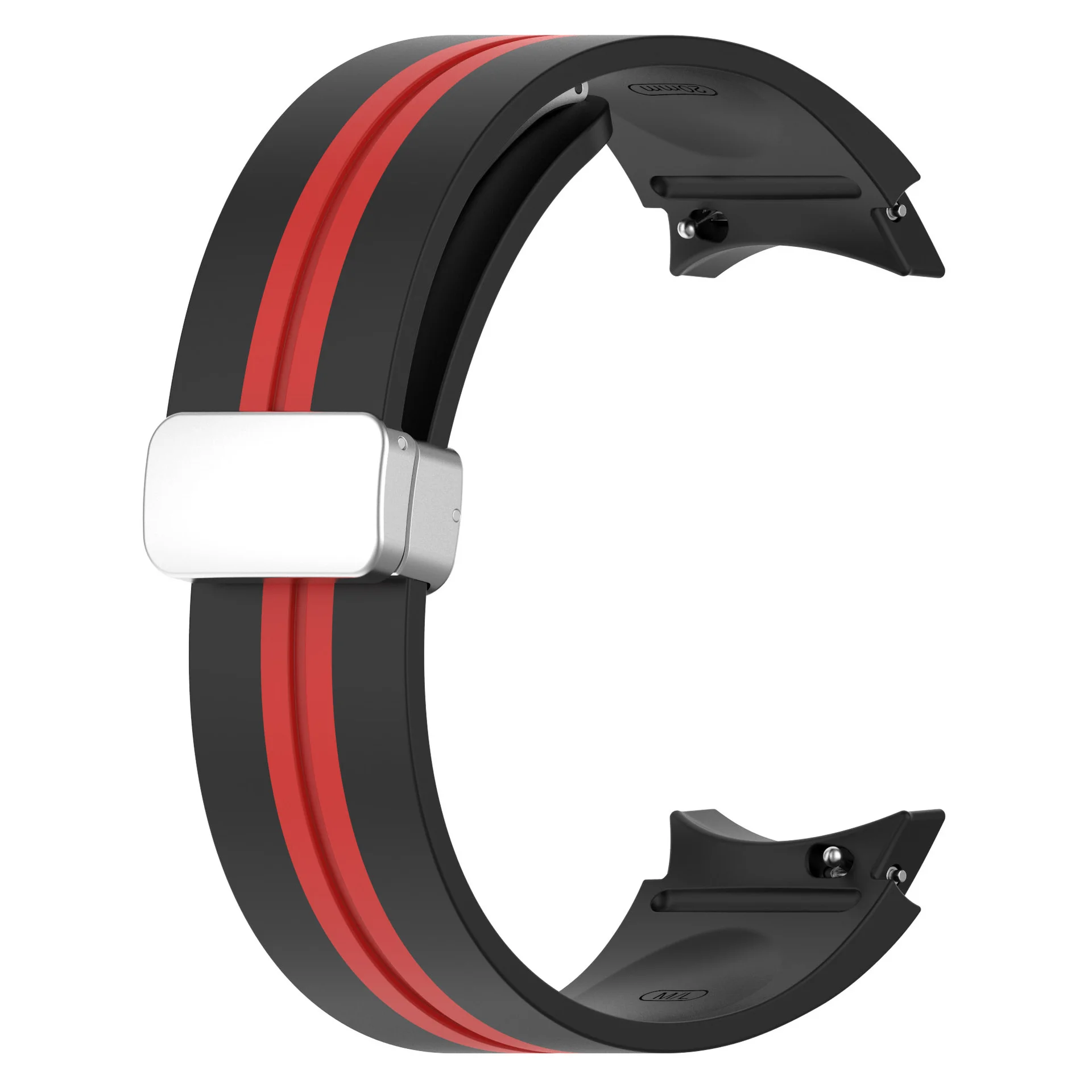 Силиконовый ремешок Cls-line для Samsung Galaxy Watch 4 / 4 Classic / 5 / 5 Pro / 6 / 6 Classic / 7 / FE - черно-красный