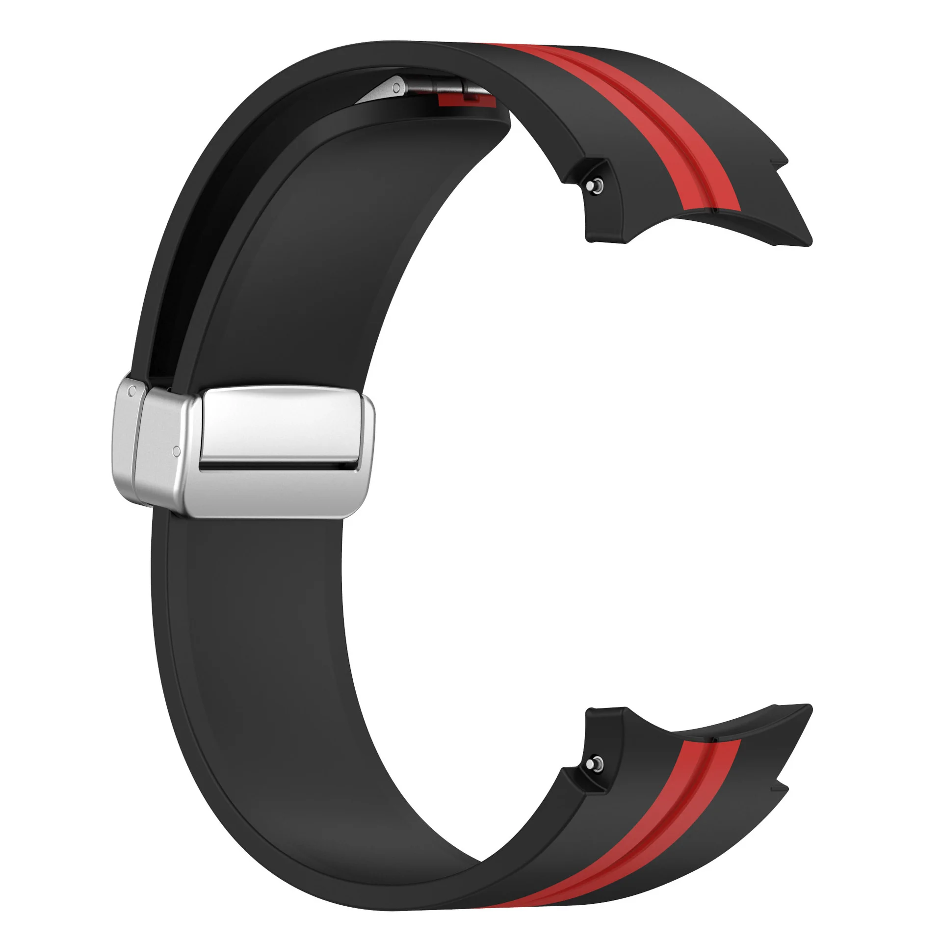 Силиконовый ремешок Cls-line для Samsung Galaxy Watch 4 / 4 Classic / 5 / 5 Pro / 6 / 6 Classic / 7 / FE - черно-красный