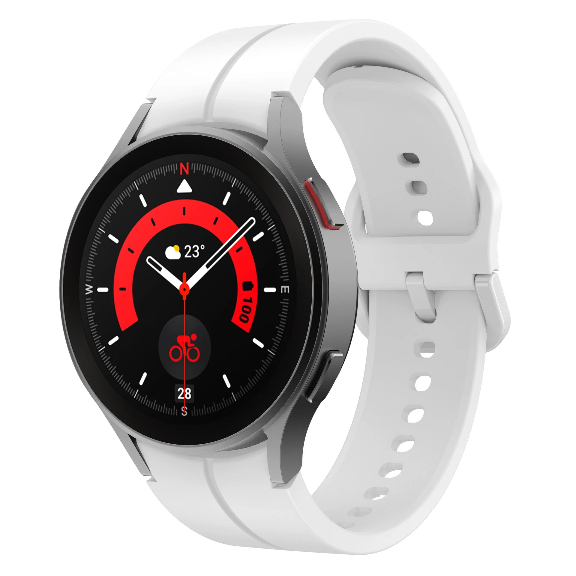 Силіконовий ремінець Five Classic для Samsung Galaxy Watch 4 / 4 Classic / 5 / 5 Pro / 6 / 6 Classic / 7 / FE - білий