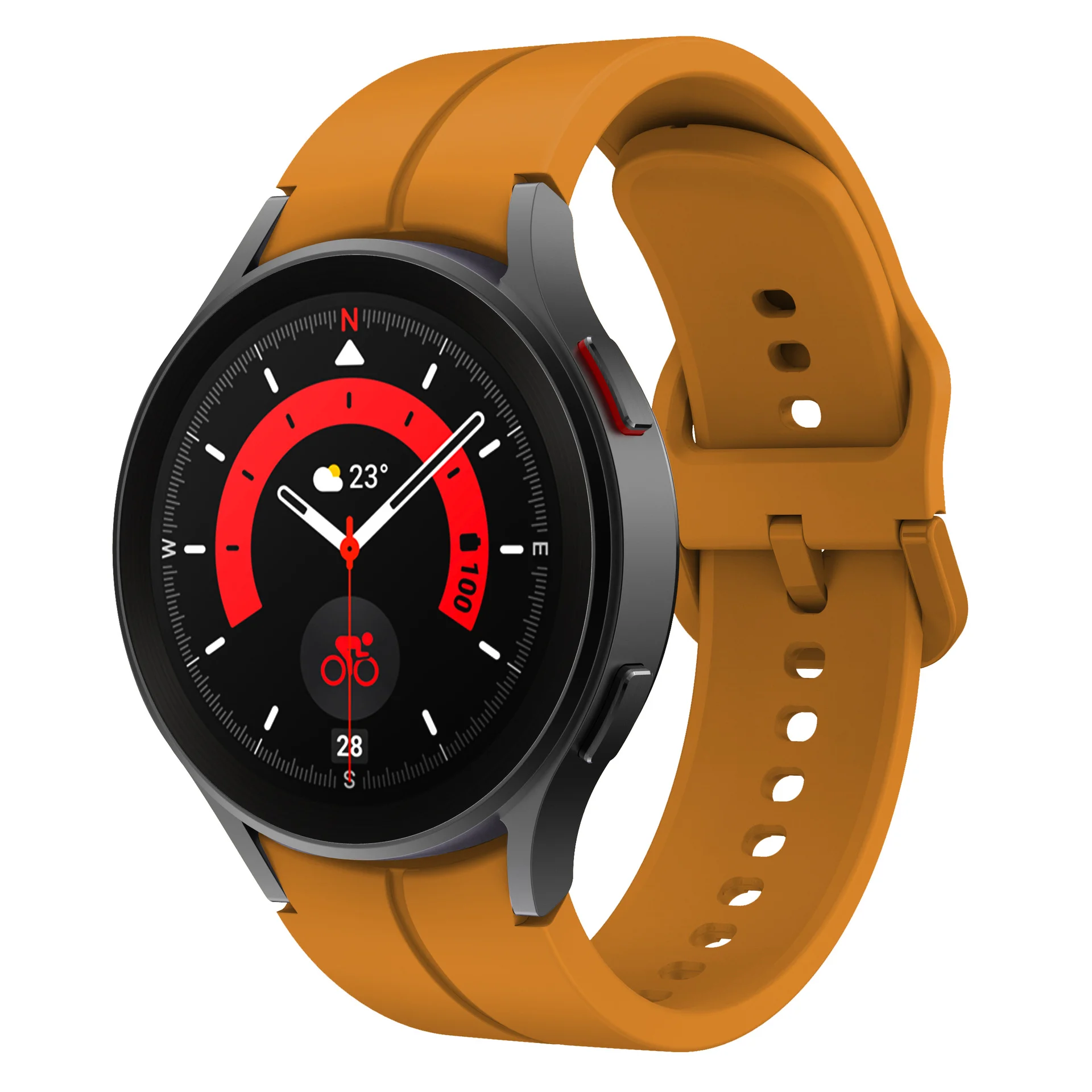 Силіконовий ремінець Five Classic для Samsung Galaxy Watch 4 / 4 Classic / 5 / 5 Pro / 6 / 6 Classic / 7 / FE - жовто-гiрчичний
