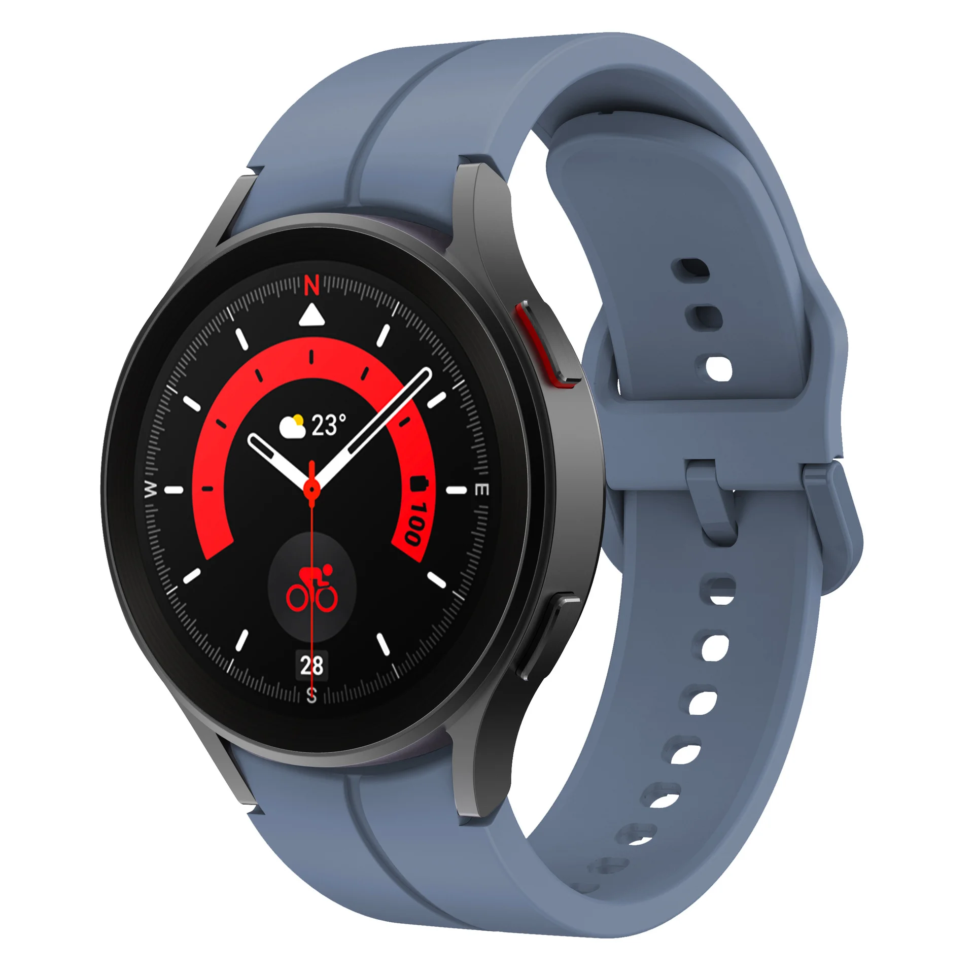 Силіконовий ремінець Five Classic для Samsung Galaxy Watch 4 / 4 Classic / 5 / 5 Pro / 6 / 6 Classic / 7 / FE - свiтло-синій