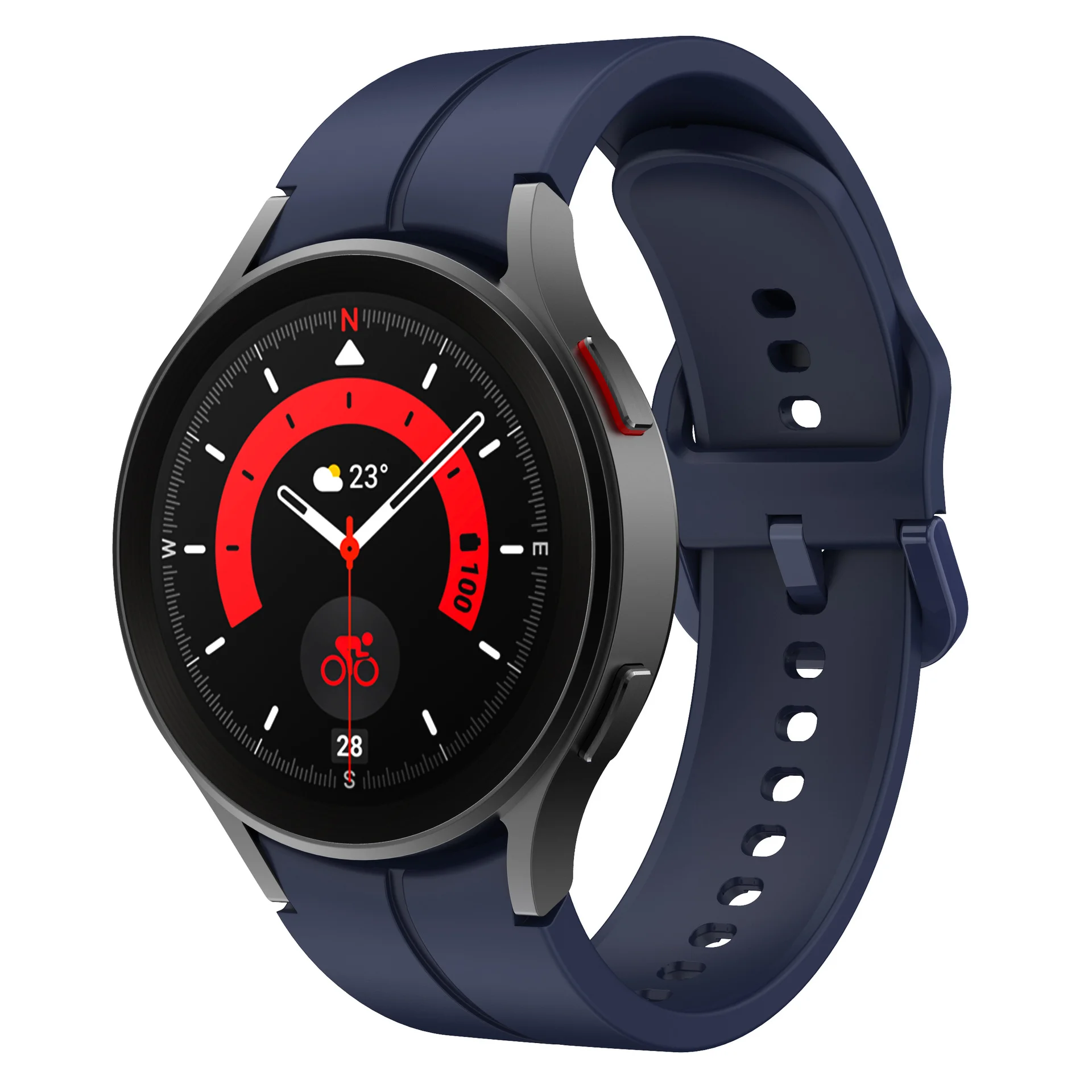 Силіконовий ремінець Five Classic для Samsung Galaxy Watch 4 / 4 Classic / 5 / 5 Pro / 6 / 6 Classic / 7 / FE - синій