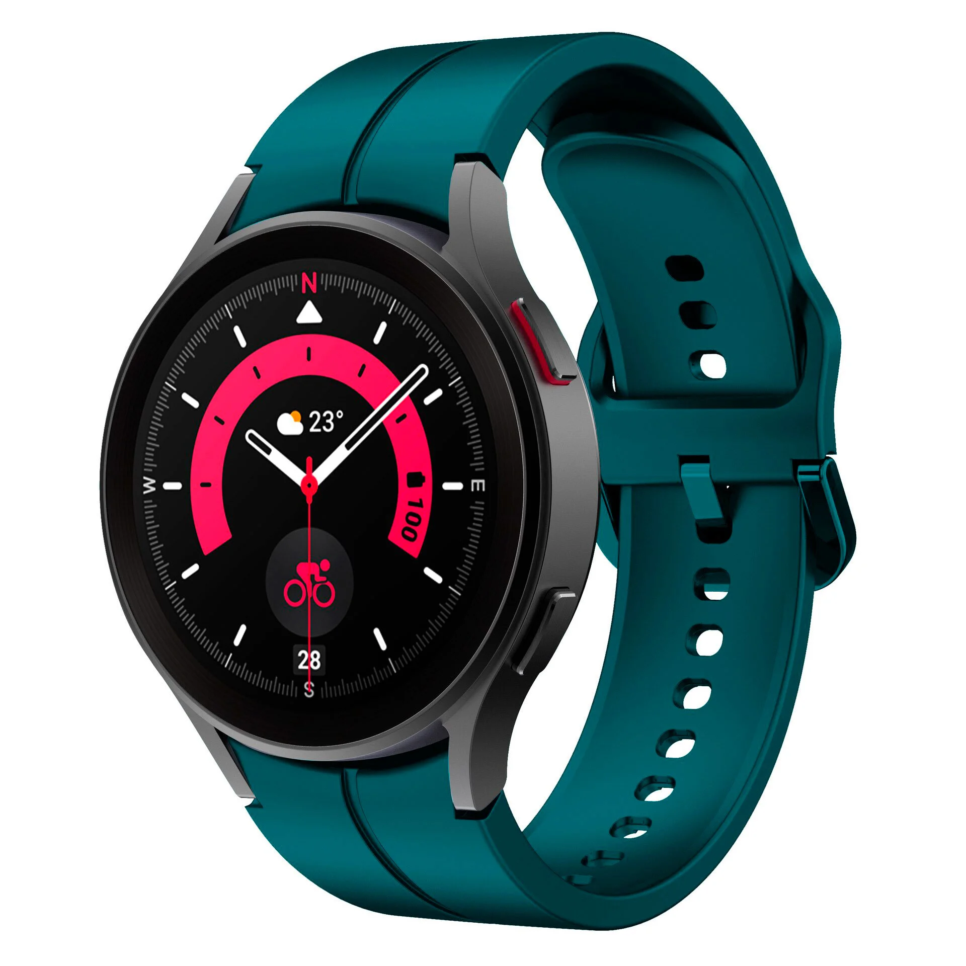 Силіконовий ремінець Five Classic для Samsung Galaxy Watch 4 / 4 Classic / 5 / 5 Pro / 6 / 6 Classic / 7 / FE - синьо-зелений