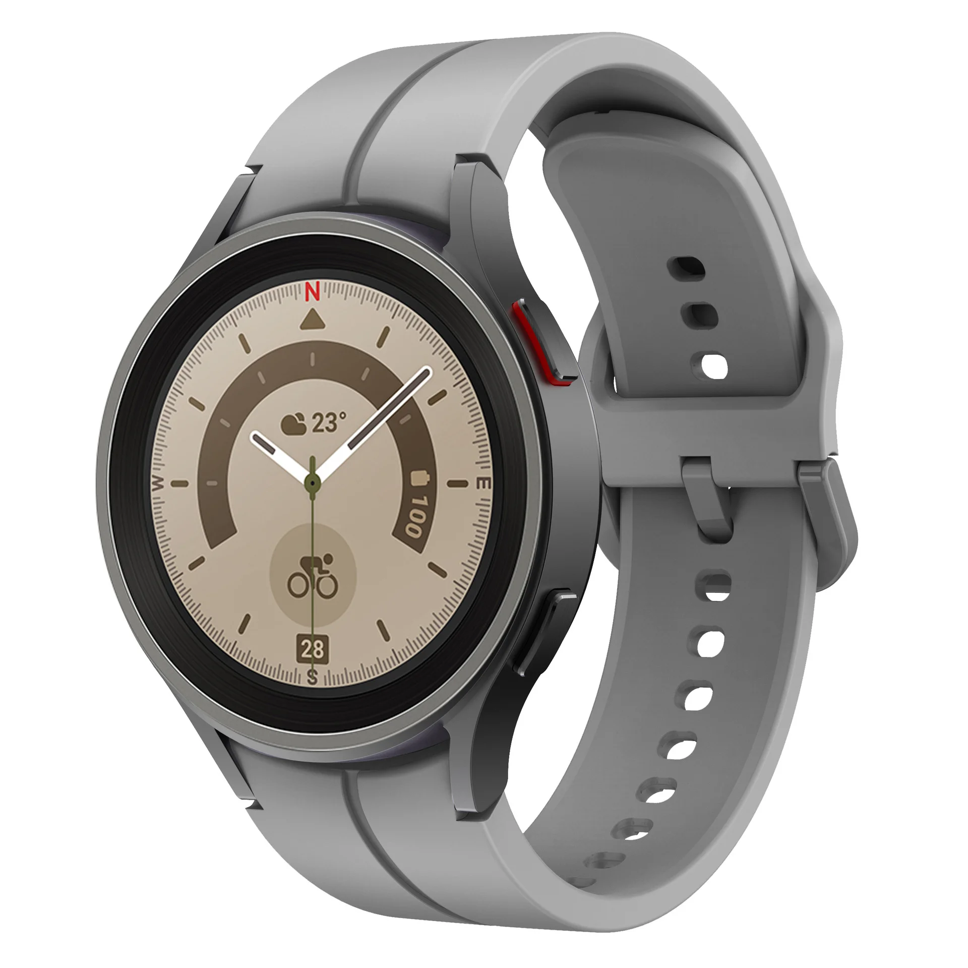 Силіконовий ремінець Five Classic для Samsung Galaxy Watch 4 / 4 Classic / 5 / 5 Pro / 6 / 6 Classic / 7 / FE - сірий