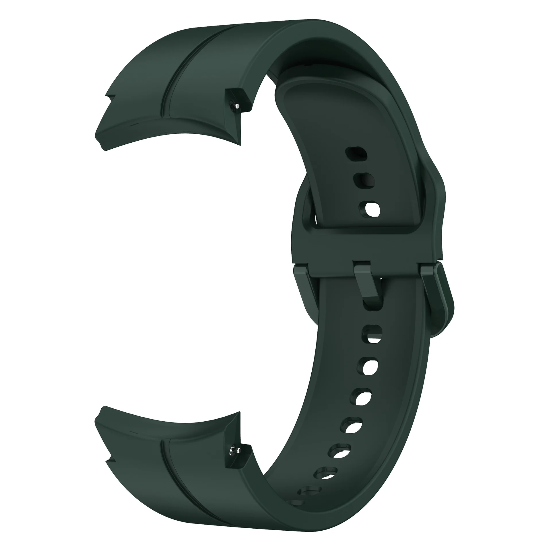 Силіконовий ремінець Five Classic для Samsung Galaxy Watch 4 / 4 Classic / 5 / 5 Pro / 6 / 6 Classic / 7 / FE - темно-зелений