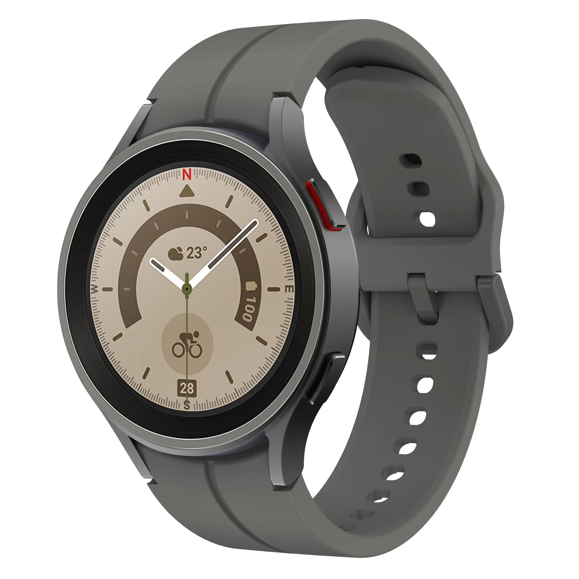 Силіконовий ремінець Five Classic для Samsung Galaxy Watch 4 / 4 Classic / 5 / 5 Pro / 6 / 6 Classic / 7 / FE - темно-сірий