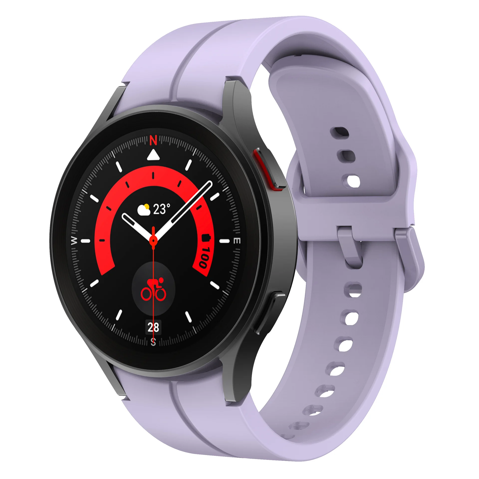 Силіконовий ремінець Five Classic для Samsung Galaxy Watch 4 / 4 Classic / 5 / 5 Pro / 6 / 6 Classic / 7 / FE - фіолетовий