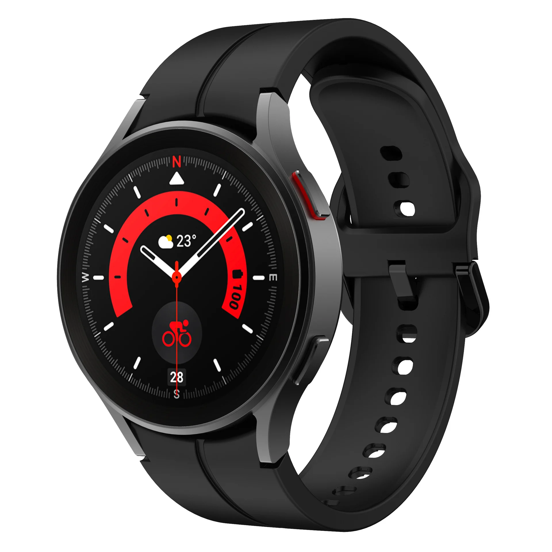 Силіконовий ремінець Five Classic для Samsung Galaxy Watch 4 / 4 Classic / 5 / 5 Pro / 6 / 6 Classic / 7 / FE - чорний