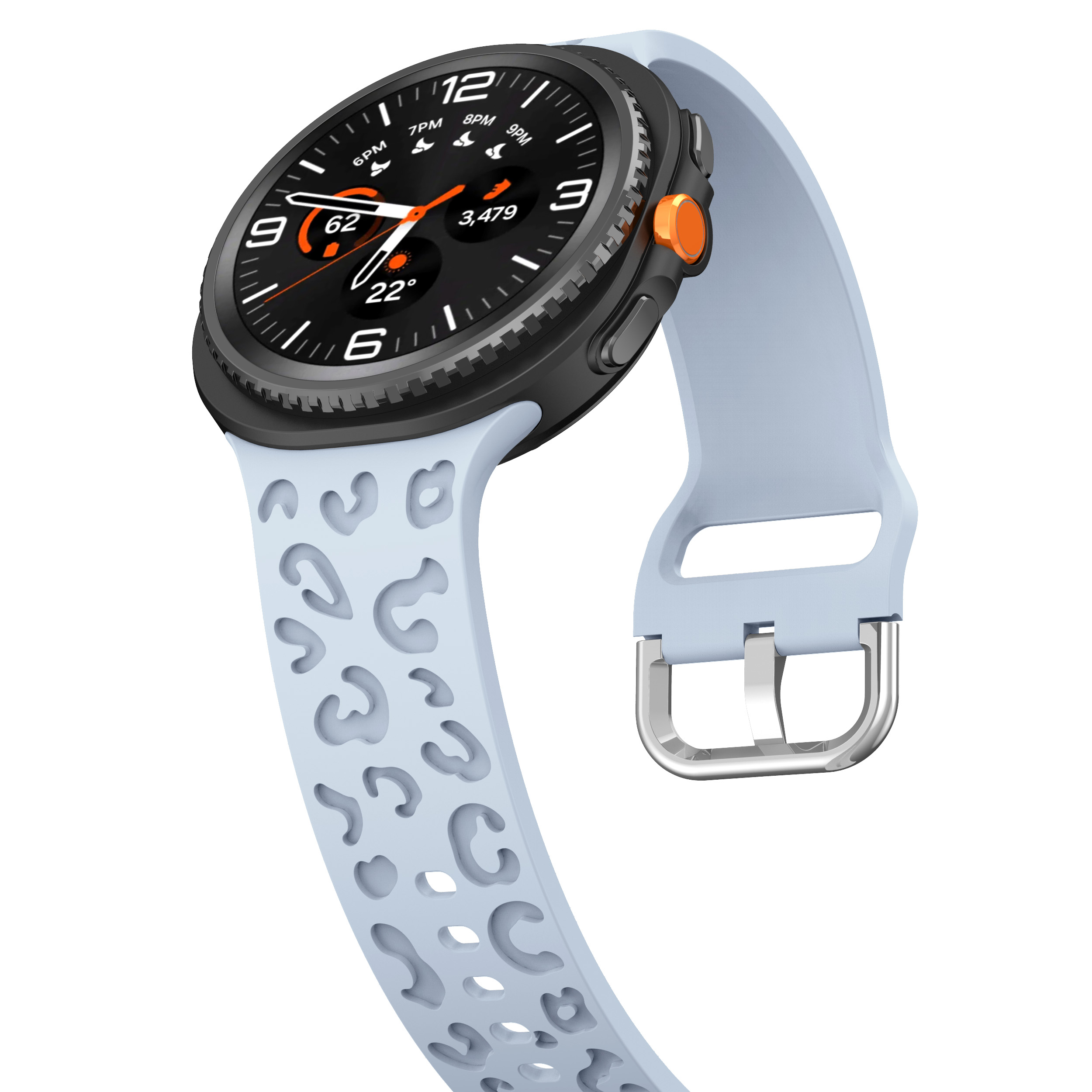 Силиконовый ремешок Leo для Samsung Galaxy Watch 8 (40/44mm) / 8 Classic - голубой