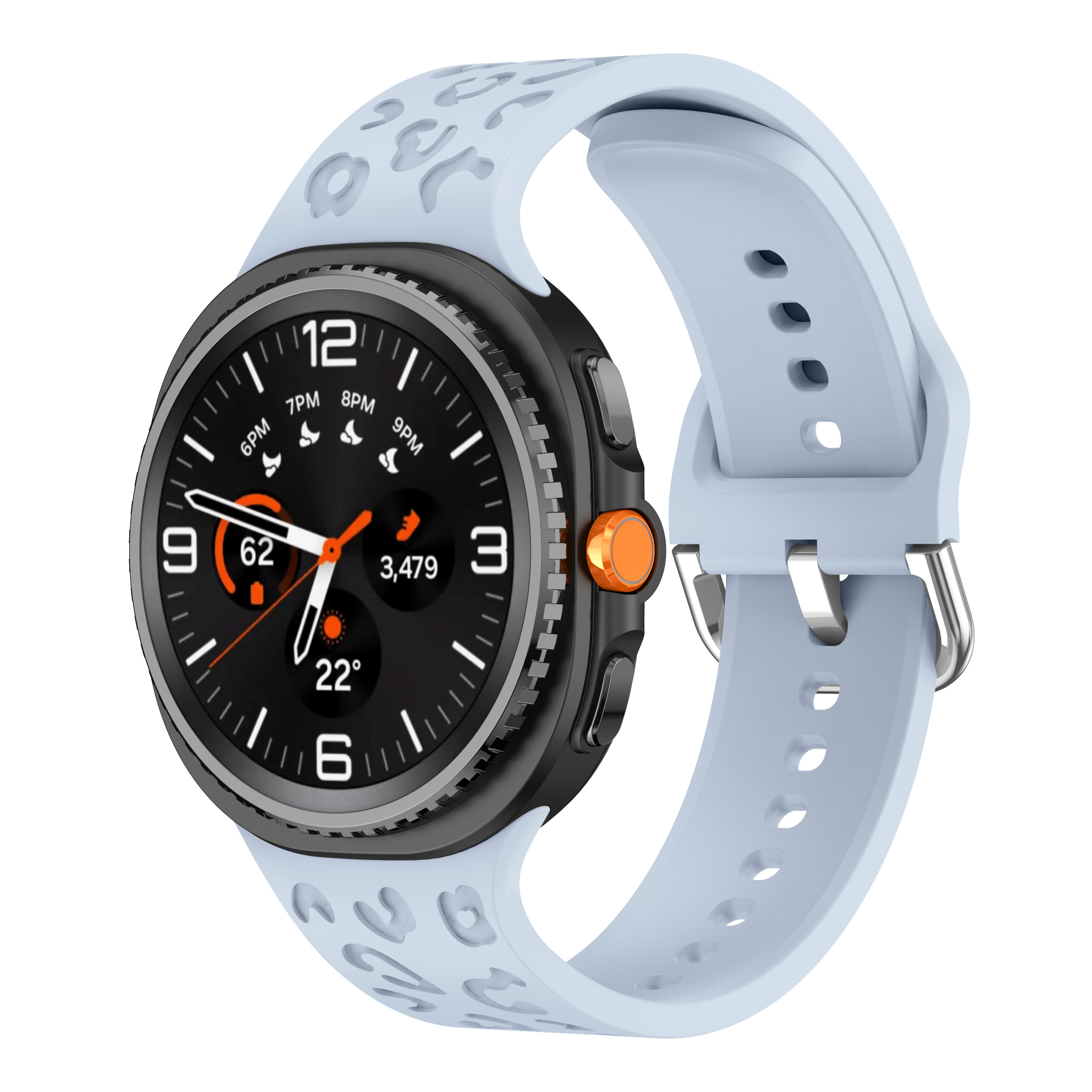 Силиконовый ремешок Leo для Samsung Galaxy Watch 8 (40/44mm) / 8 Classic - голубой