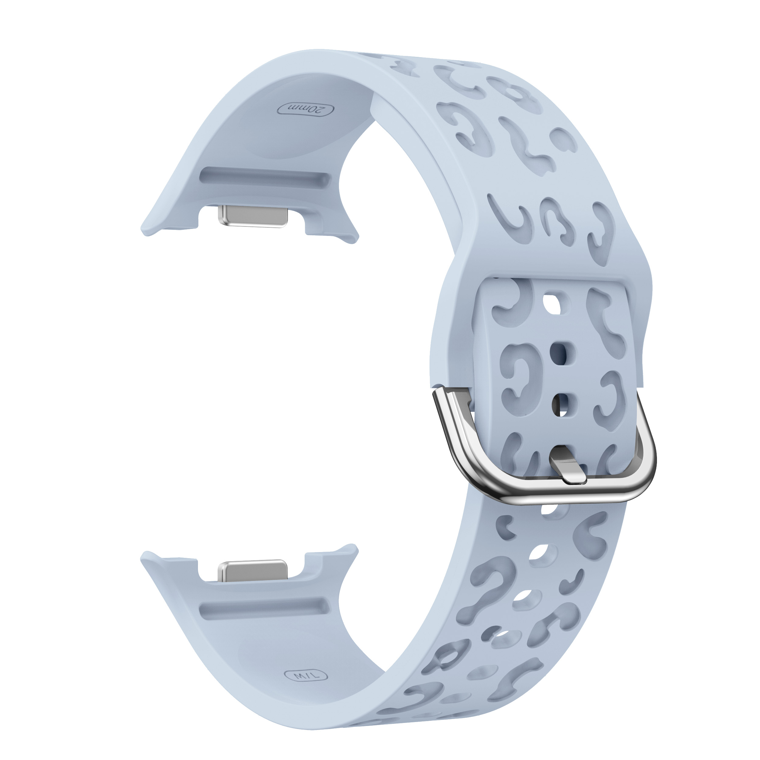 Силиконовый ремешок Leo для Samsung Galaxy Watch 8 (40/44mm) / 8 Classic - голубой