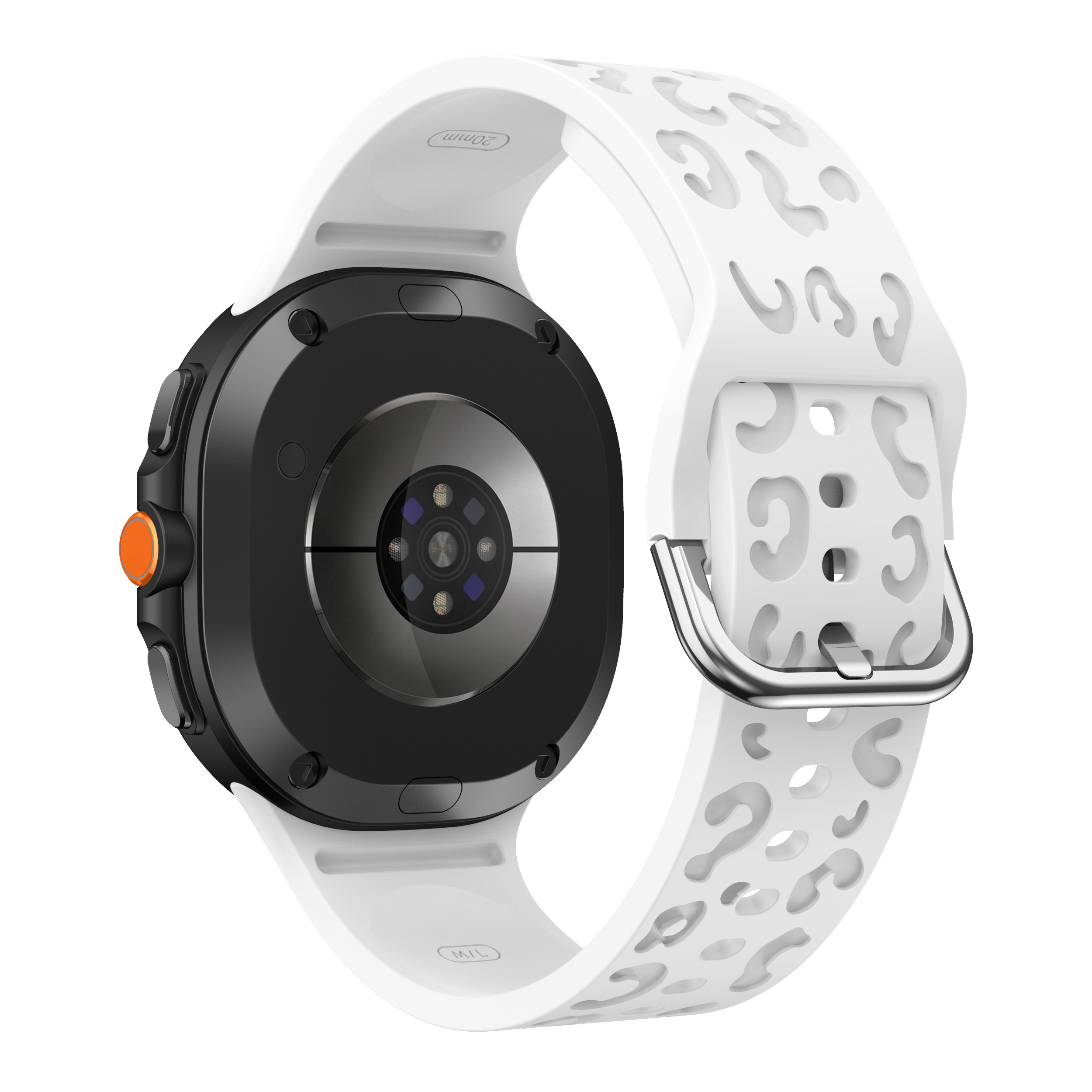 Силиконовый ремешок Leo для Samsung Galaxy Watch 8 (40/44mm) / 8 Classic - белый