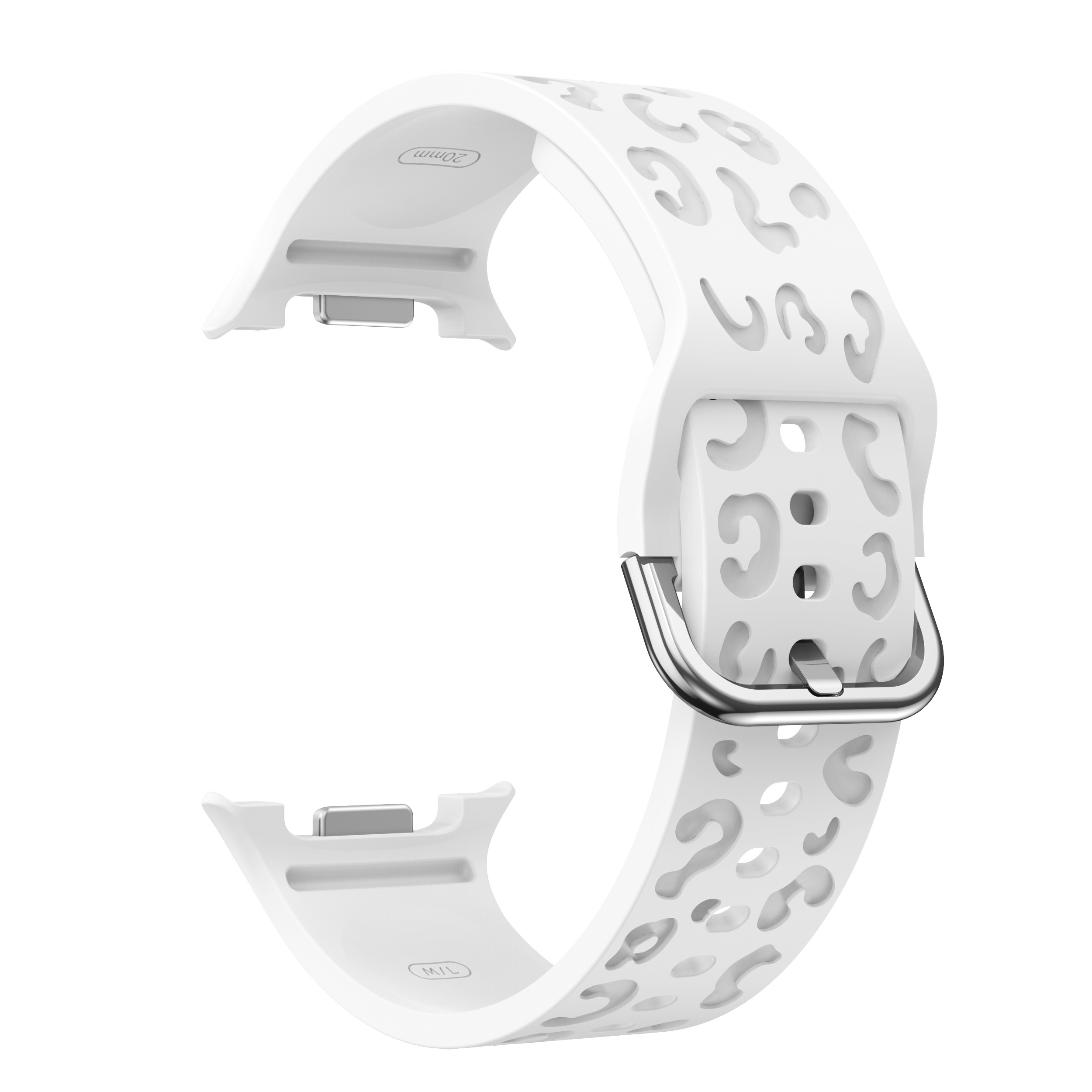 Силиконовый ремешок Leo для Samsung Galaxy Watch 8 (40/44mm) / 8 Classic - белый