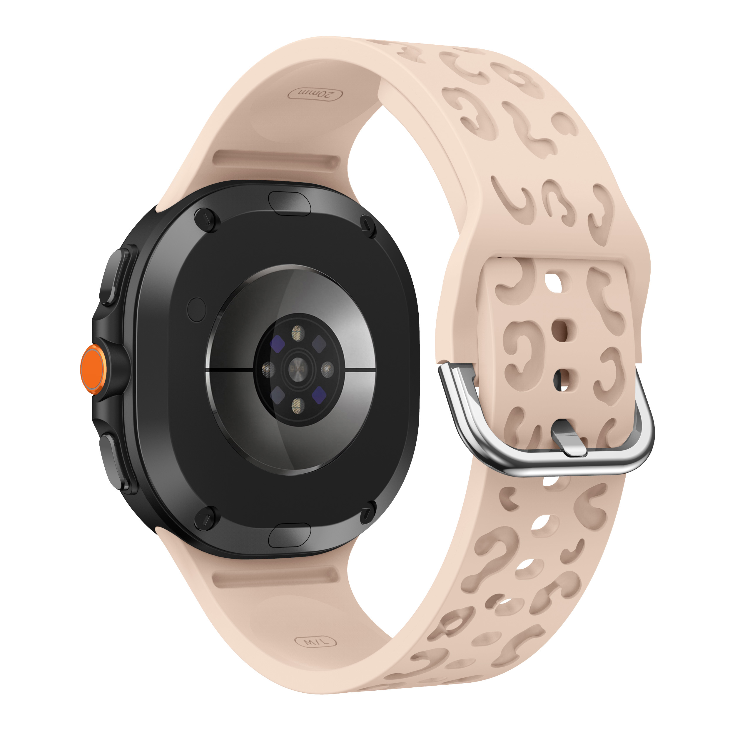 Силиконовый ремешок Leo для Samsung Galaxy Watch 8 (40/44mm) / 8 Classic - бежевый